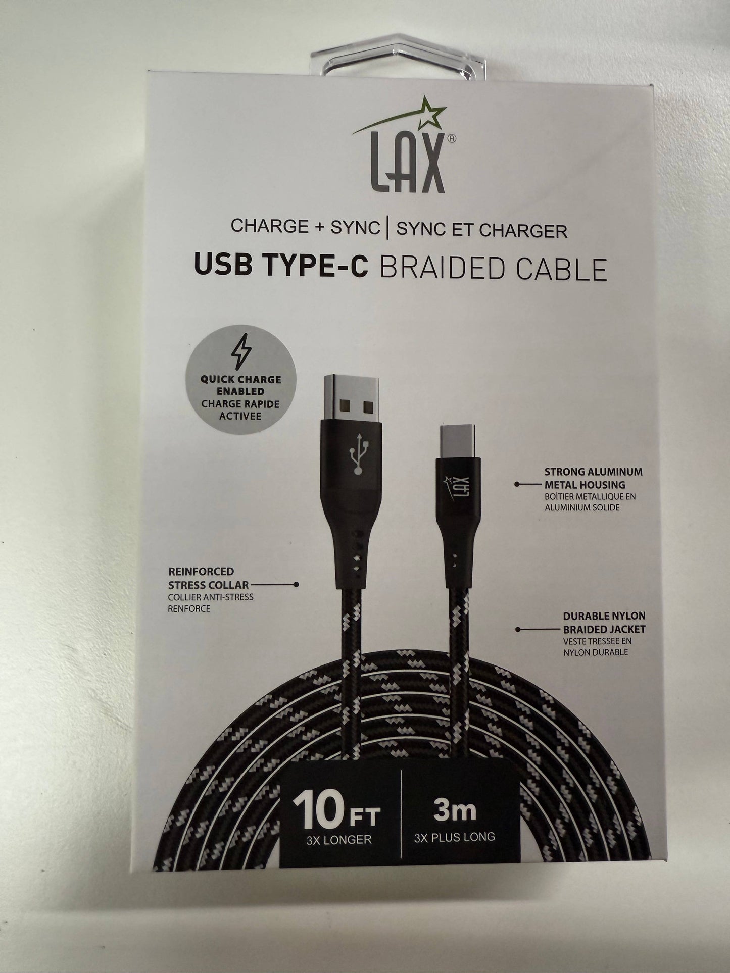 Fast Charging USB-C Cables for Android/iPhone—Retail Pack: Dusty Blue