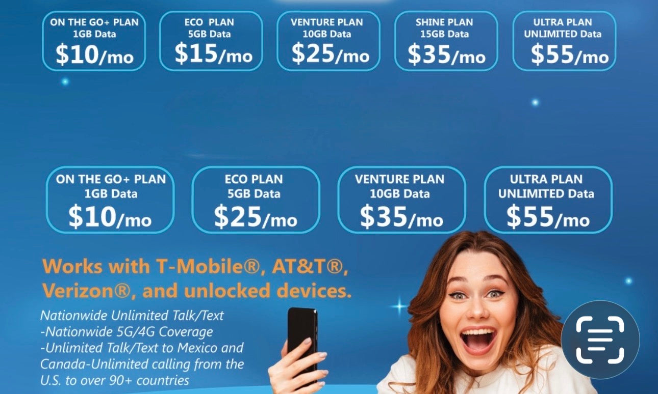 $10 A Month Unlimited Talk Text 1GB Data
