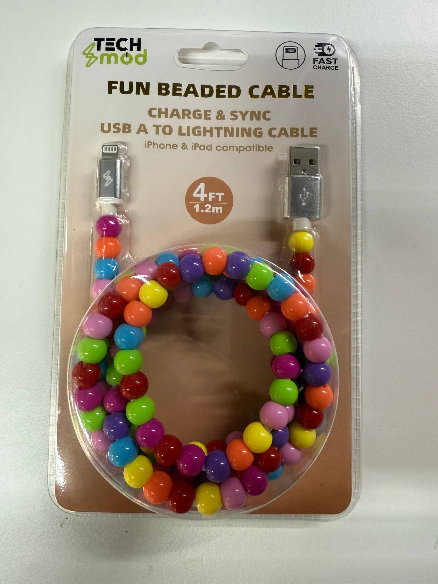 Tech Mod Beads Iphone Cables – Style Meets Function-Retail: White