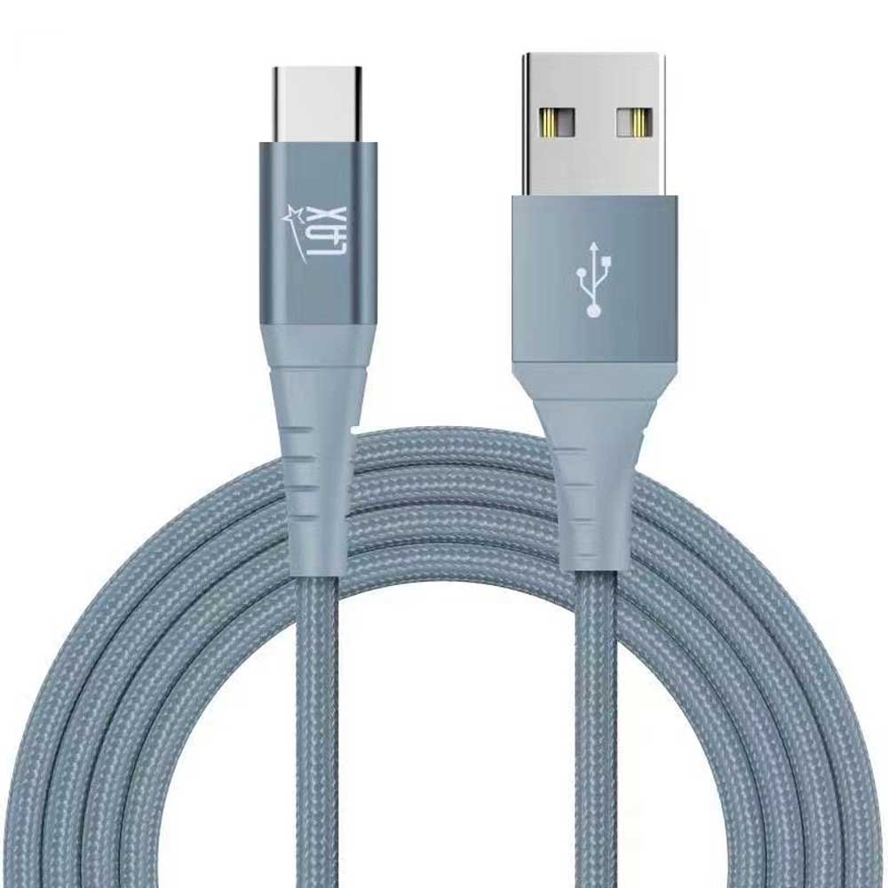 Fast Charging USB-C Cables for Android/iPhone—Retail Pack: Dusty Blue