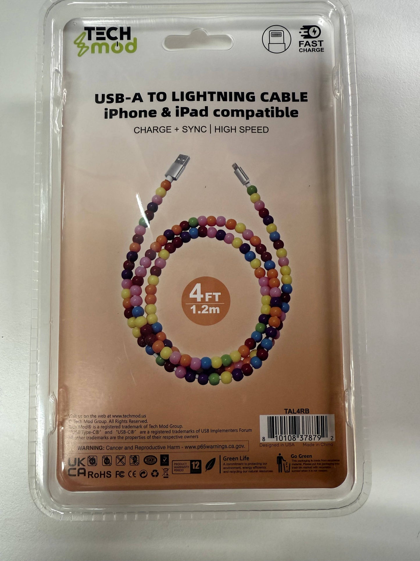Tech Mod Beads Iphone Cables – Style Meets Function-Retail: White