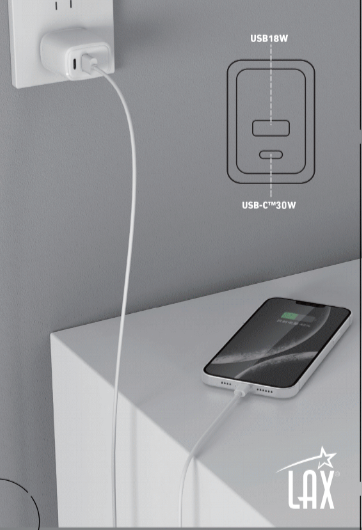 PD30W Wall Charger With USB-C to USB-C Cable—Retail Pack