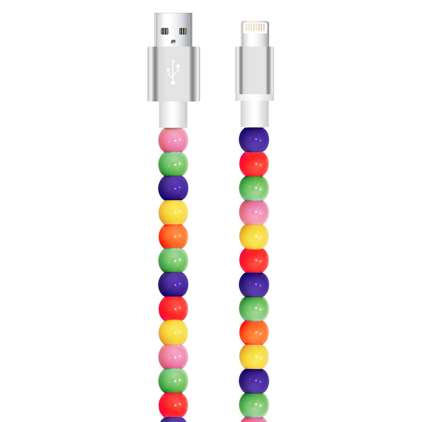 Tech Mod Beads Iphone Cables – Style Meets Function-Retail: White