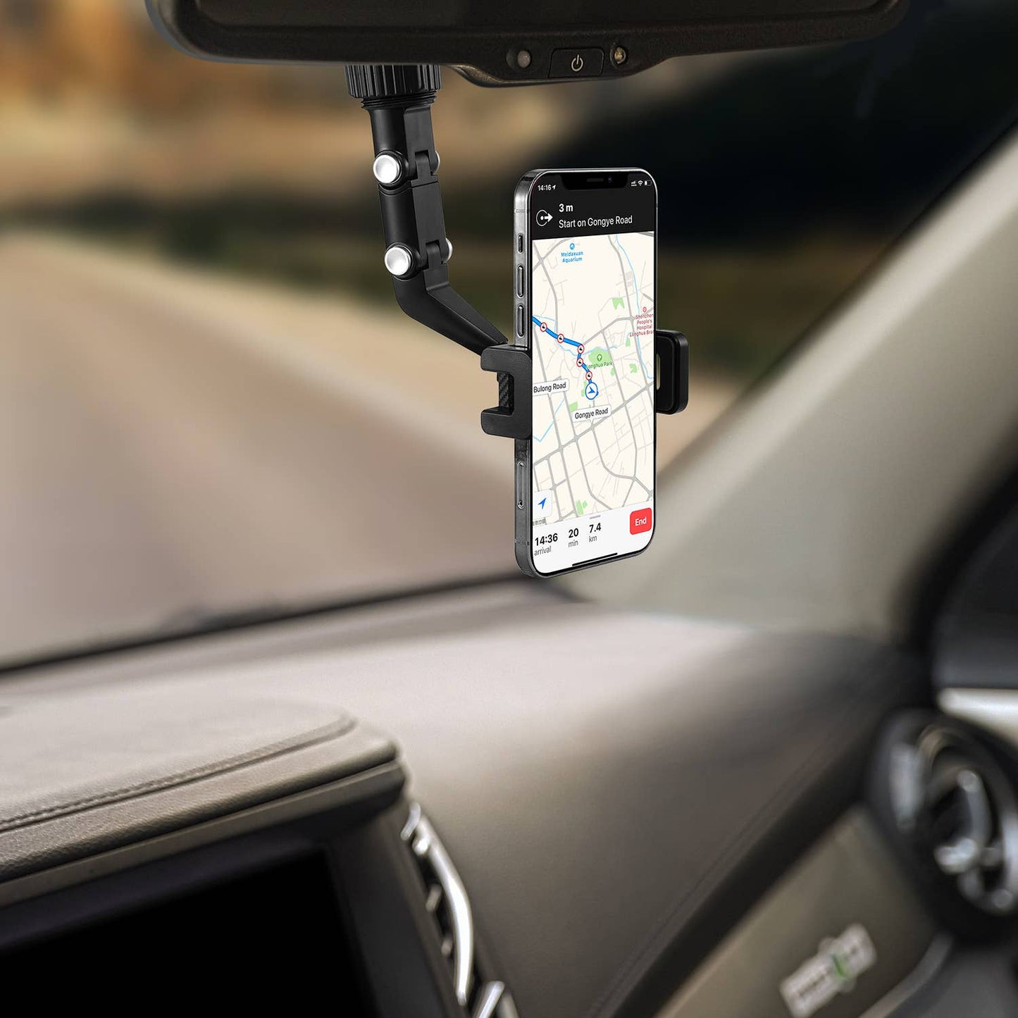 360 degree Car Mount for Smartphones-Black with Retail Pack