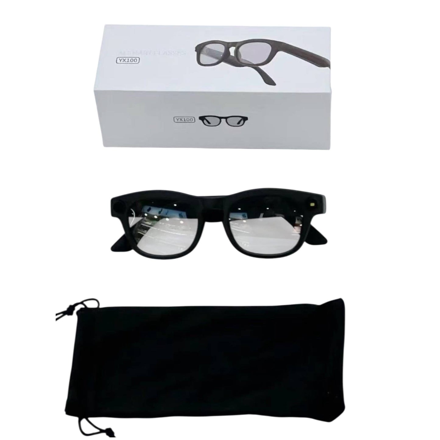 Smart Bluetooth Audio Glasses Wireless Clear Lens Eyewear