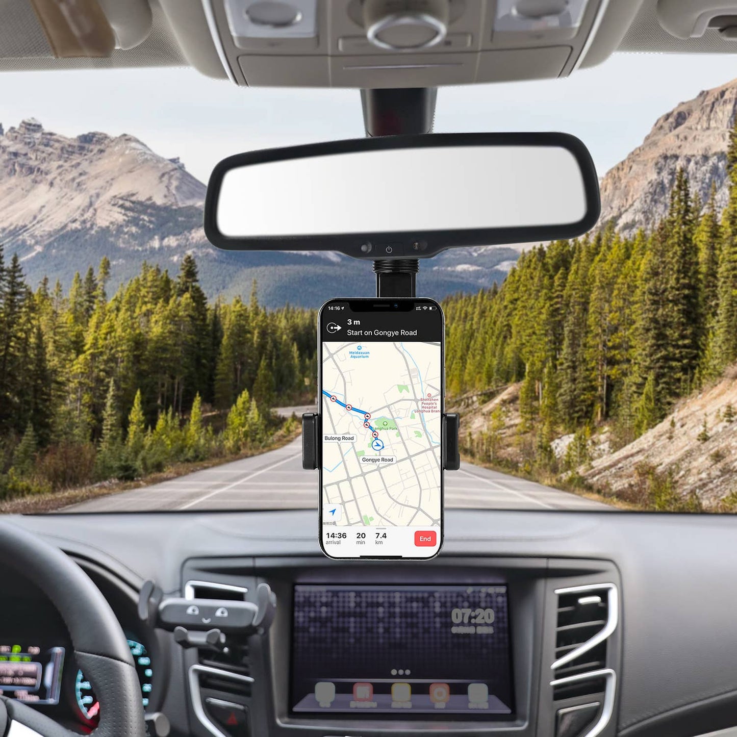 360 degree Car Mount for Smartphones-Black with Retail Pack