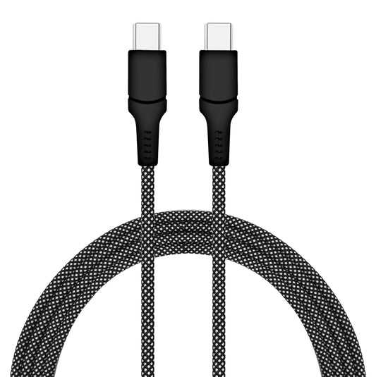 USB-C to USB-C Weave Rapid Charging Cable4&10 ft Retail Pack: Black / 4-Feet