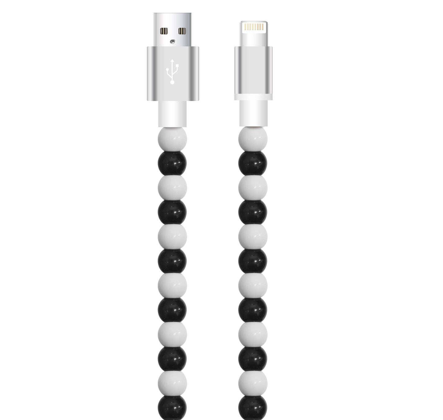 Tech Mod Beads Iphone Cables – Style Meets Function-Retail: White